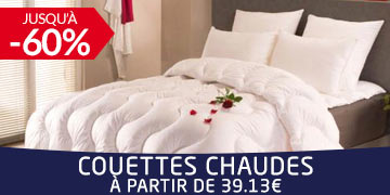 couettes chaudes a partir de 39.13 euros
