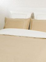 Housse de couette bicolore coloris dune/naturel