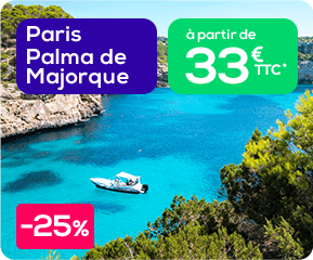 Paris Palma de Majorque à partir de 33€ TTC*