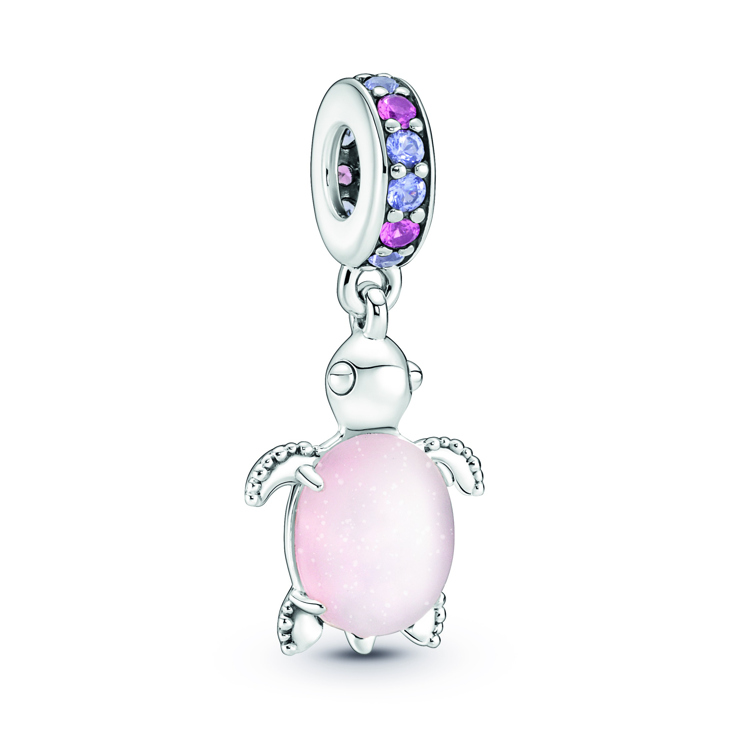 Charm Pendant Tortue de Mer Rose en Verre de Murano